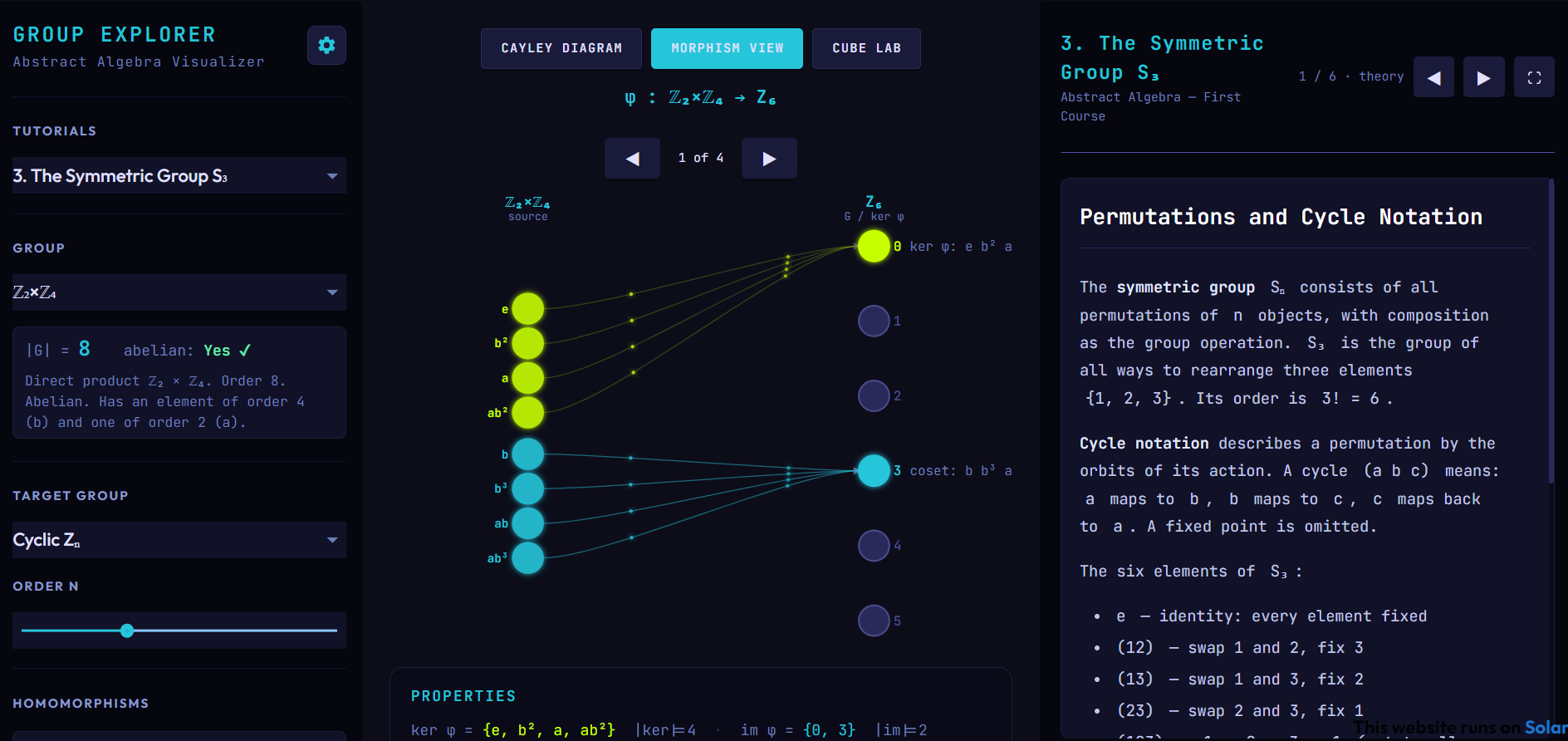 Cayleidoscope — Cayley diagram view